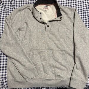Land’s End Gray Serious Sweats Quarter Pullover